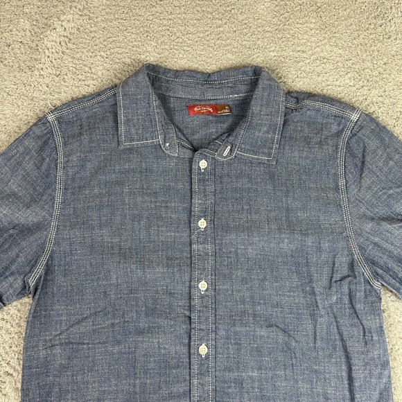 Red Camel Shirt Boys XL Blue Chambray Cotton Casual Button Up Modern Preppy - Picture 5 of 9
